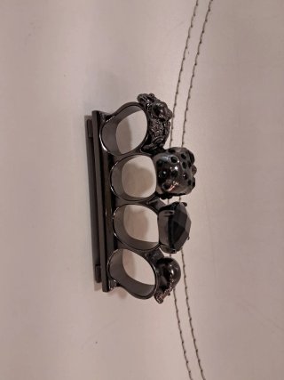 Anillo Caballero Acero Negro Ajustable