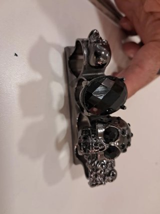 Anillo Caballero Acero Negro Ajustable