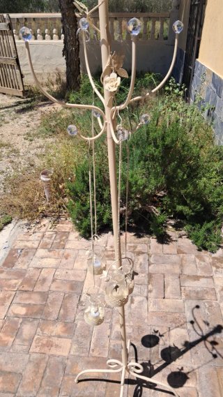 Perchero candelabro vintage hierro Shabby Chic
