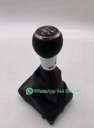 POMO CAMBIO 5 MARCHAS AUDI A3 COSTURA AZUL Y ROJO
