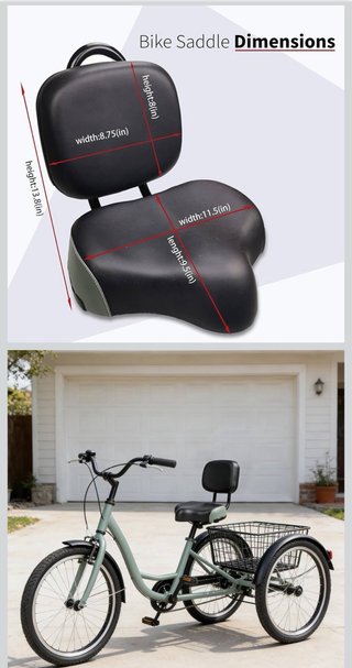 ZUKKA Asiento Bicicleta con Respaldo