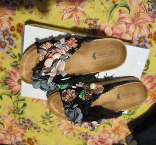 Sandalias verano flores Shabby mujer
