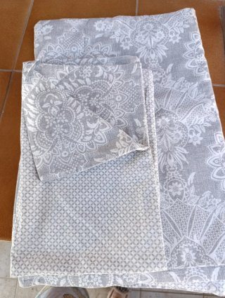 Funda Nórdica 90cm Gris y Blanco