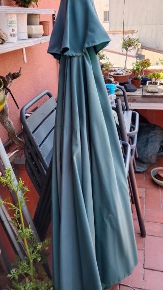 Parasol hexagonal 280cm verde con funda