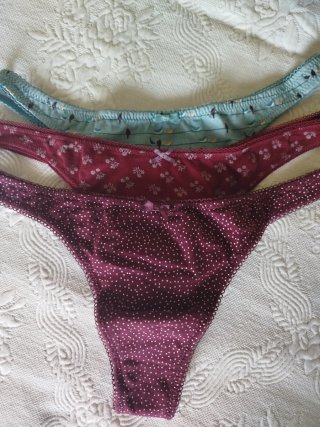 Braguitas Tanga Mujer (Azul y Granate)