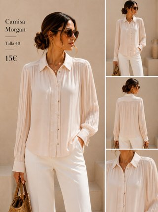 Camisa Morgan satinada plisada Talla 40