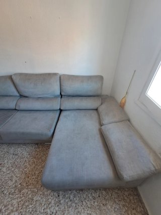 Sofá modular gris tela