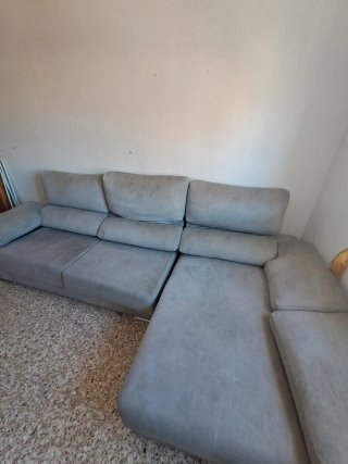 Sofá modular gris tela