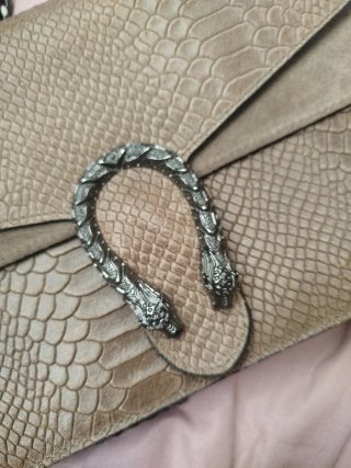 Bolso Piel Beige Serpiente