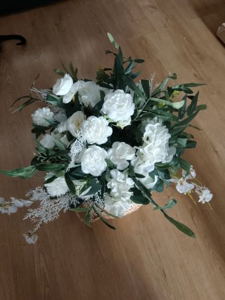 Flores de seda blancas para decoración
