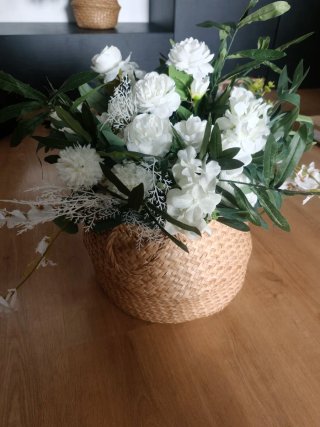 Flores de seda blancas para decoración