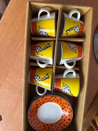 Juego 12 Tazas Café Porcelana Jirafas