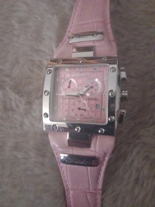 Orologio da polso donna rosa e argento duplex