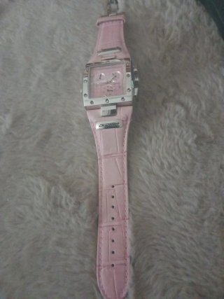 Orologio da polso donna rosa e argento duplex