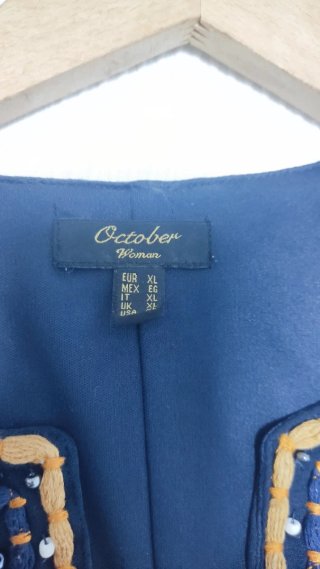 Vestido October azul marino con bordado