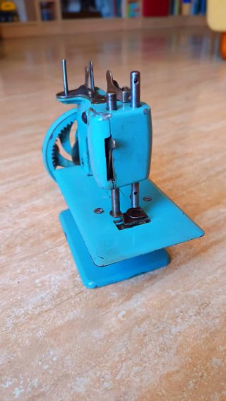 Máquina de coser antigua Singer 20k azul