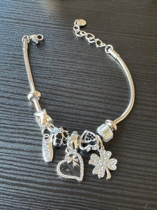 Pulsera Acero Corazón Calavera Trébol