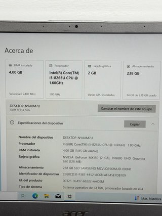 Acer Swift 3 i5 / 4Gb / 256Gb / 2Gb