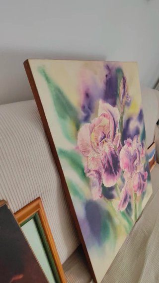 Cuadro de flores en madera 60x80