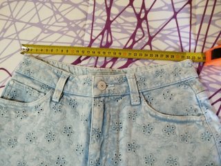 Pantalón corto Guess mujer azul bordado