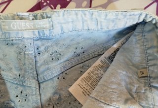 Pantalón corto Guess mujer azul bordado
