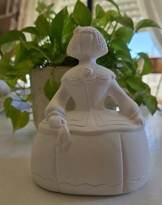 Figura Menina Escayola Blanca Artesanal