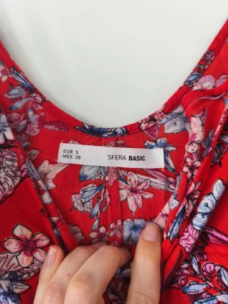 Vestido Sfera flores tirantes rojo Talla S