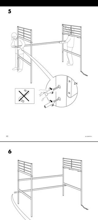 Litera Cama IKEA Svarta con Escritorio