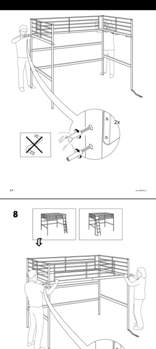 Litera Cama IKEA Svarta con Escritorio