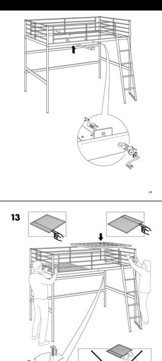 Litera Cama IKEA Svarta con Escritorio