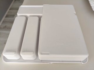 Porta cubiertos extensible blanco