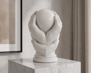Scultura Abbraccio bianco 30 cm