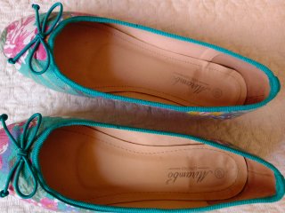 Bailarinas florales turquesa talla 40 nuevas
