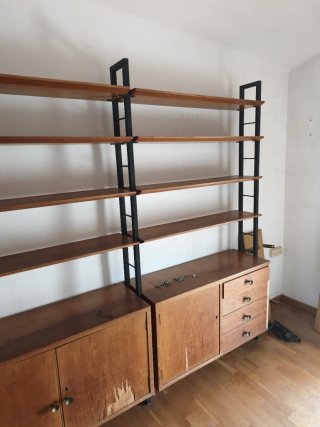 Estantería modular madera y metal