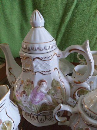 Juego de café vintage porcelana oro
