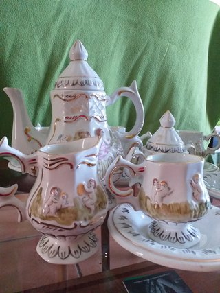 Juego de café vintage porcelana oro