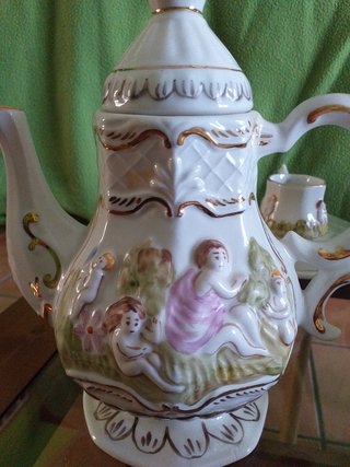 Juego de café vintage porcelana oro