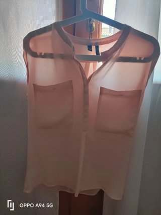 Blusa sin mangas rosa para mujer de Mango
