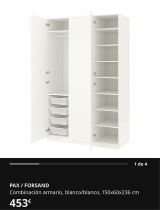 Armario PAX / FORSAND IKEA Blanco
