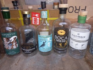 Bottiglie vuote di Gin - 6 pezzi
