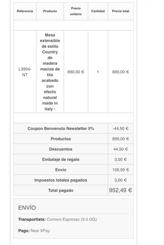 Mesa comedor extensible rústica madera