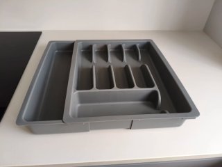 Porta cubiertos extensible gris