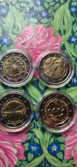 4 Monedas 2 Euros Chipre Conmemorativas