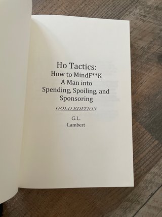 Ho Tactics dating book on male psychology