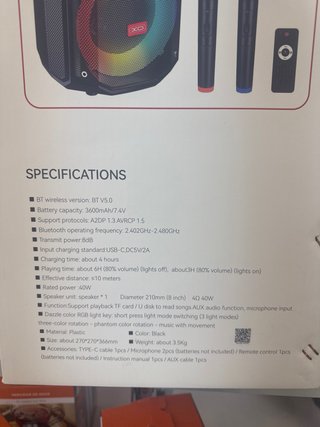 Altavoz Karaoke XO Grande con Luces RGB