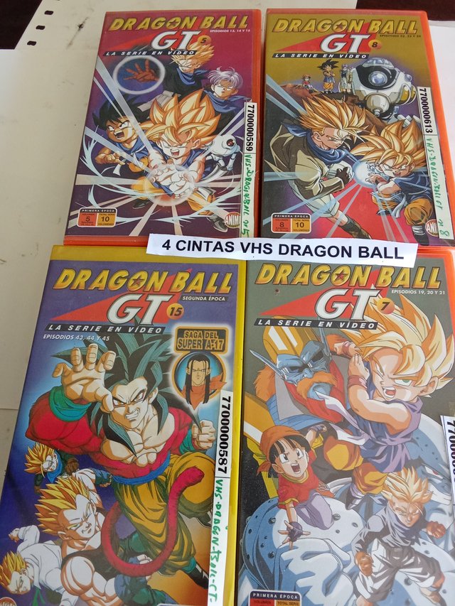 4 Cintas VHS Dragon Ball GT (Español)