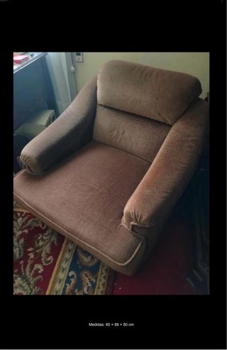 Regalo sillón individual marrón tela