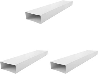 Tubo di ventilazione PVC rettangolare canalizzato bianco
