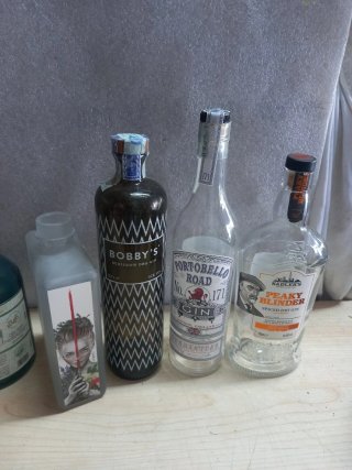 Bottiglie vuote di Gin miste