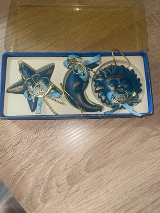 Adornos árbol Navidad azul y dorado son 9 paquetes